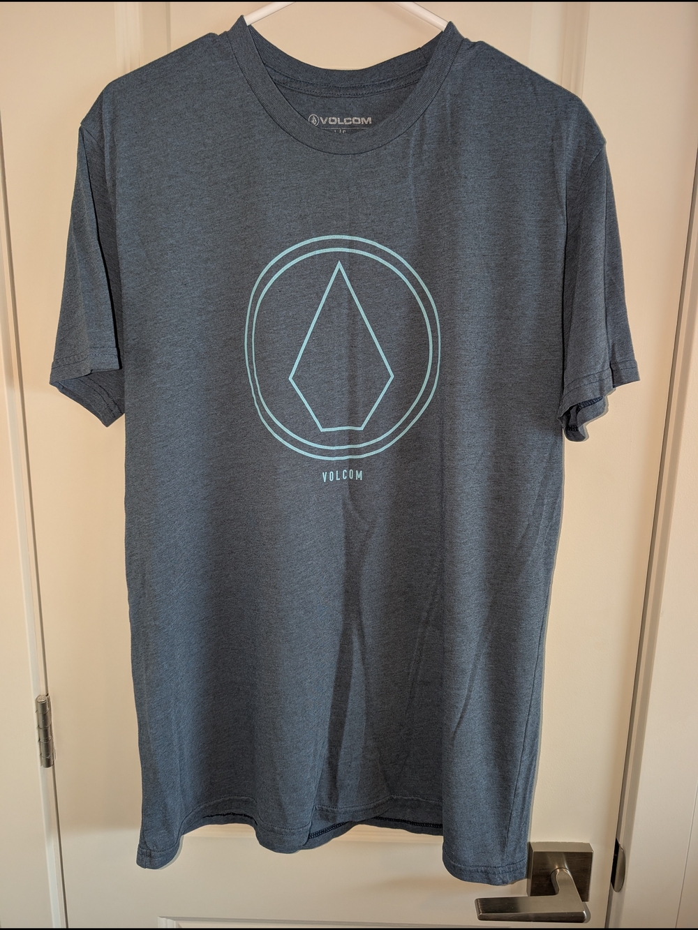 Volcom Men's Slate Blue Graphic Logo T‑Shirt